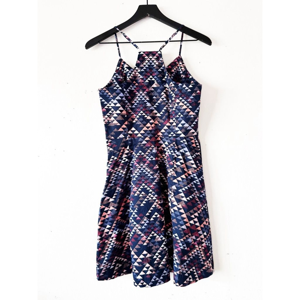 Banana Republic A-line Geometric Print Dress Women's Size 4 - Picture 2 of 8
